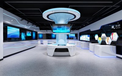 现代科技航空航天机器恐龙展厅3D模型下载